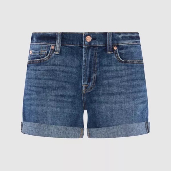 7 For All Mankind Blue Jean Shorts - Picture 2 of 4